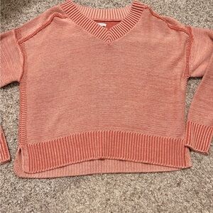American Eagle V-Neck Pink Sweater